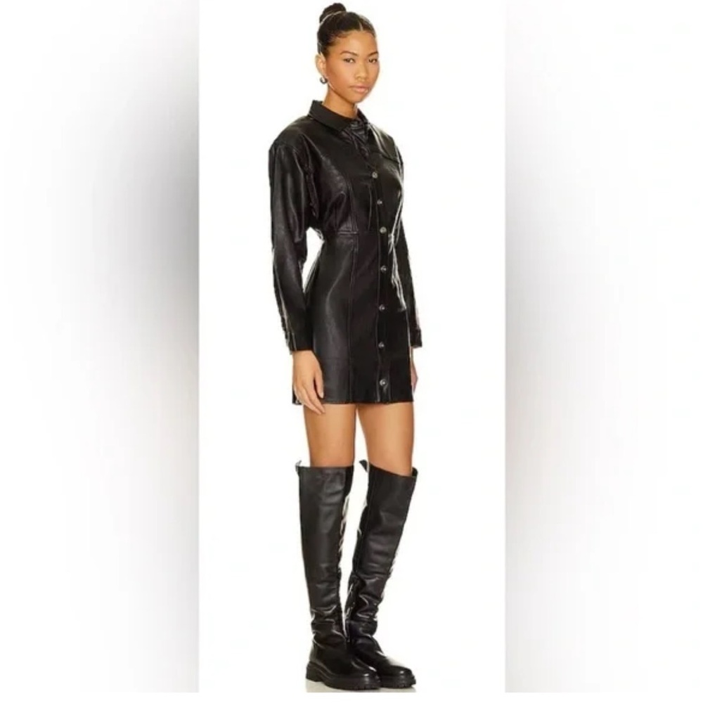 Free People Black Leather Dress